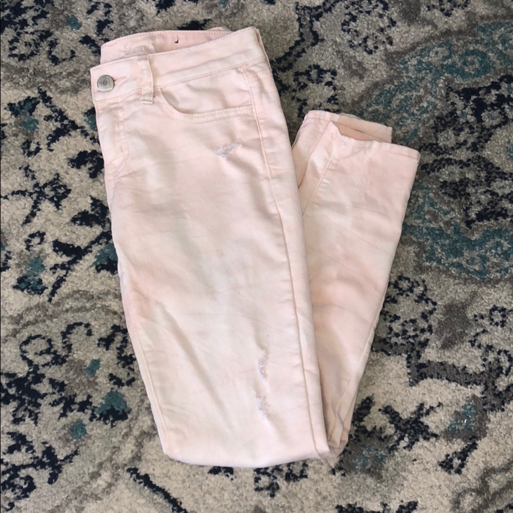 New American Eagle Pink Distressed Jeans